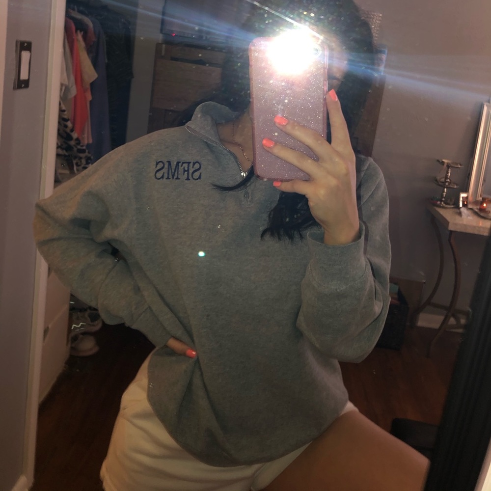 grey quarter zip pullover jerzees